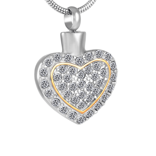 Sprankelend hart as - sieraad staal met kristal - Aramat Jewels - Gedenkhangers - cadeautip