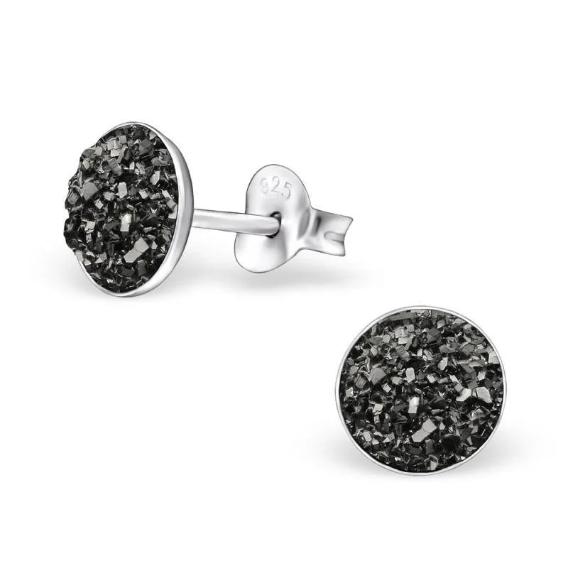 Zwarte drusus oorbellen