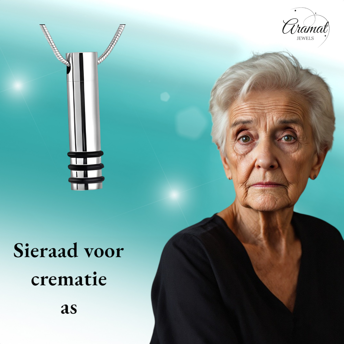 Stalen ashanger cilinder zwart gestreept 38x10mm