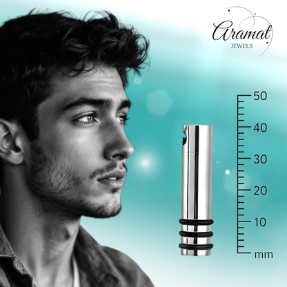 Stalen ashanger cilinder zwart gestreept 38x10mm