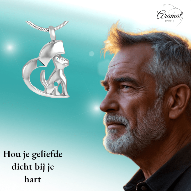 Stalen Ashanger Hond - Zilverkleurig - hang468 - Gedenkhangers kopen# - 30mm - alles - ashangers