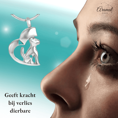 Stalen Ashanger Hond - Zilverkleurig - hang468 - Gedenkhangers kopen# - 30mm - alles - ashangers