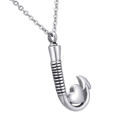 Stalen Ashanger Vishaak met Hartje - Zilverkleur & Zwarte Strepen - hang1334 - Gedenkhangers kopen# - 40mm - alles - ashangers