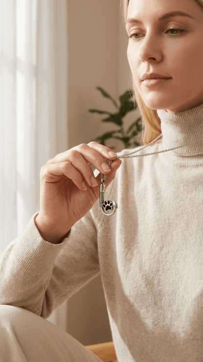 Stalen Ashanger Vishaak met Pootje - Zilverkleur & Zwart - Aramat Jewels - Gedenkhangers - cadeautip