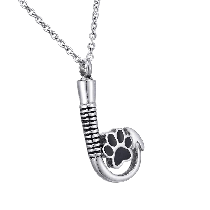 Stalen Ashanger Vishaak met Pootje - Zilverkleur & Zwart - hang585 - Gedenkhangers kopen# - 40mm - alles - ashangers