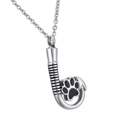 Stalen Ashanger Vishaak met Pootje - Zilverkleur & Zwart - hang585 - Gedenkhangers kopen# - 40mm - alles - ashangers