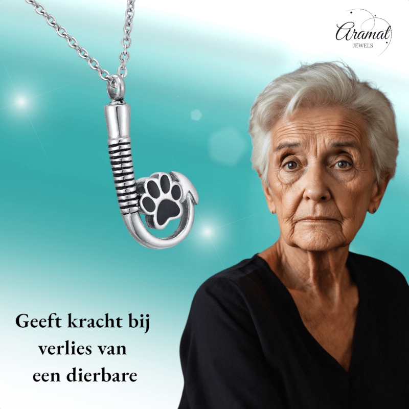 Stalen Ashanger Vishaak met Pootje - Zilverkleur & Zwart - hang585 - Gedenkhangers kopen# - 40mm - alles - ashangers