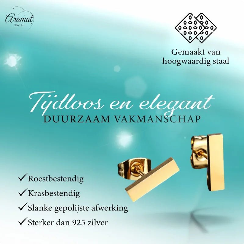 Gouden oorbellen.