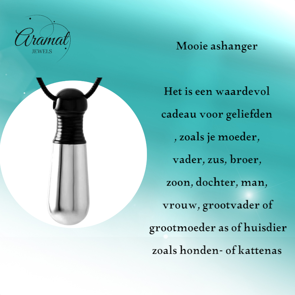 Bicolor stalen ashanger buis – zwart & zilver 38mm