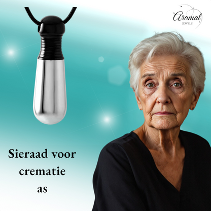 Bicolor stalen ashanger buis – zwart & zilver 38mm