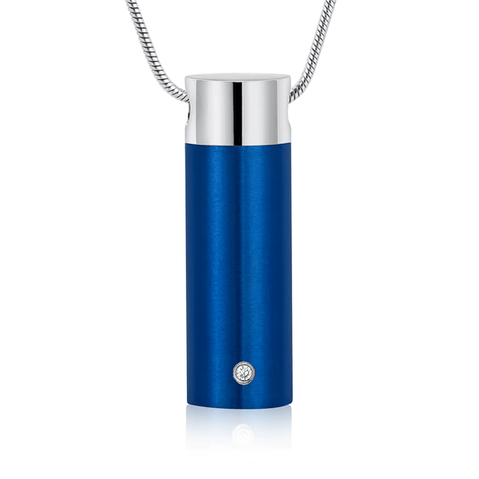 Stalen Blauwe Ashanger - met Betekenis - Aramat Jewels - Gedenkhangers - Rouwsieraad