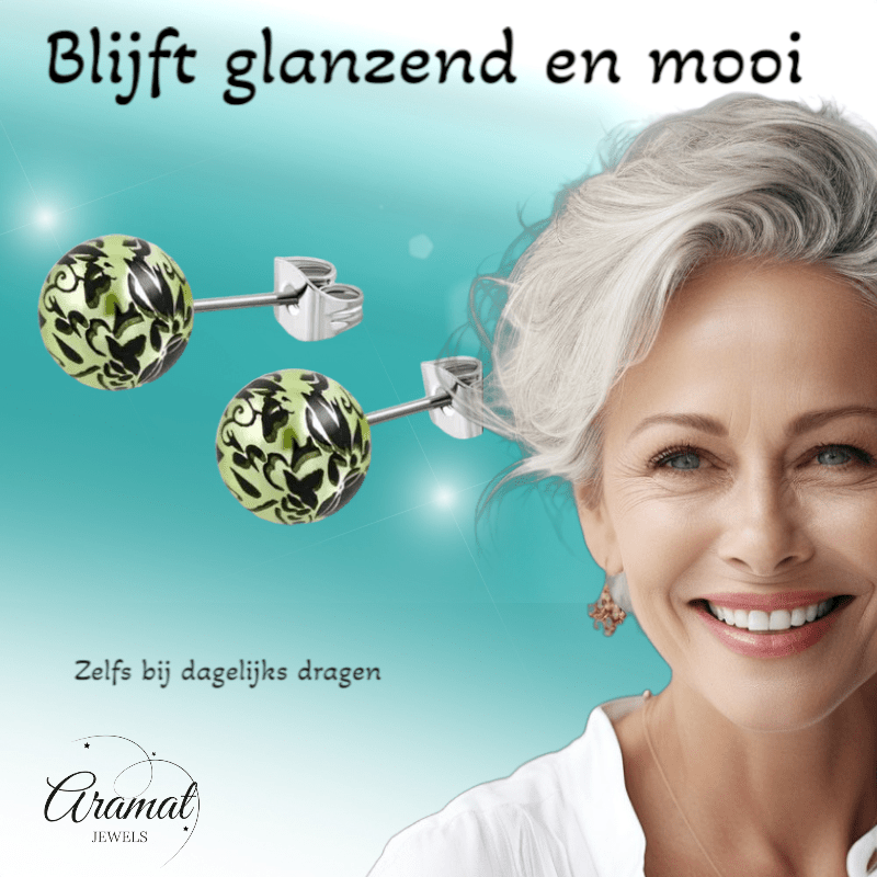 Stalen Bolletjes Oorstekers Spetter – 6mm - Aramat Jewels - Oorbellen - cadeautip