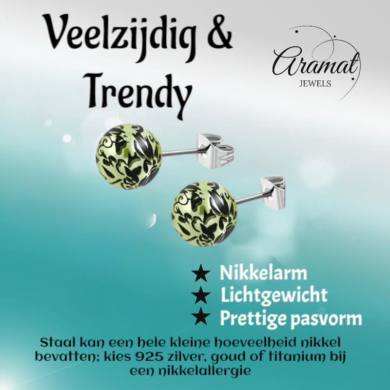 Stalen Bolletjes Oorstekers Spetter – 6mm - Aramat Jewels - Oorbellen - cadeautip