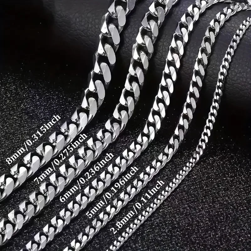 Collier gourmette en acier argenté