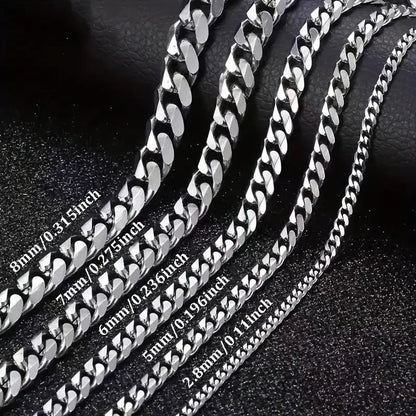 Collier gourmette en acier argenté