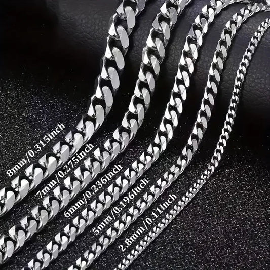 Stalen Curb Gourmet Ketting Zilverkleurig