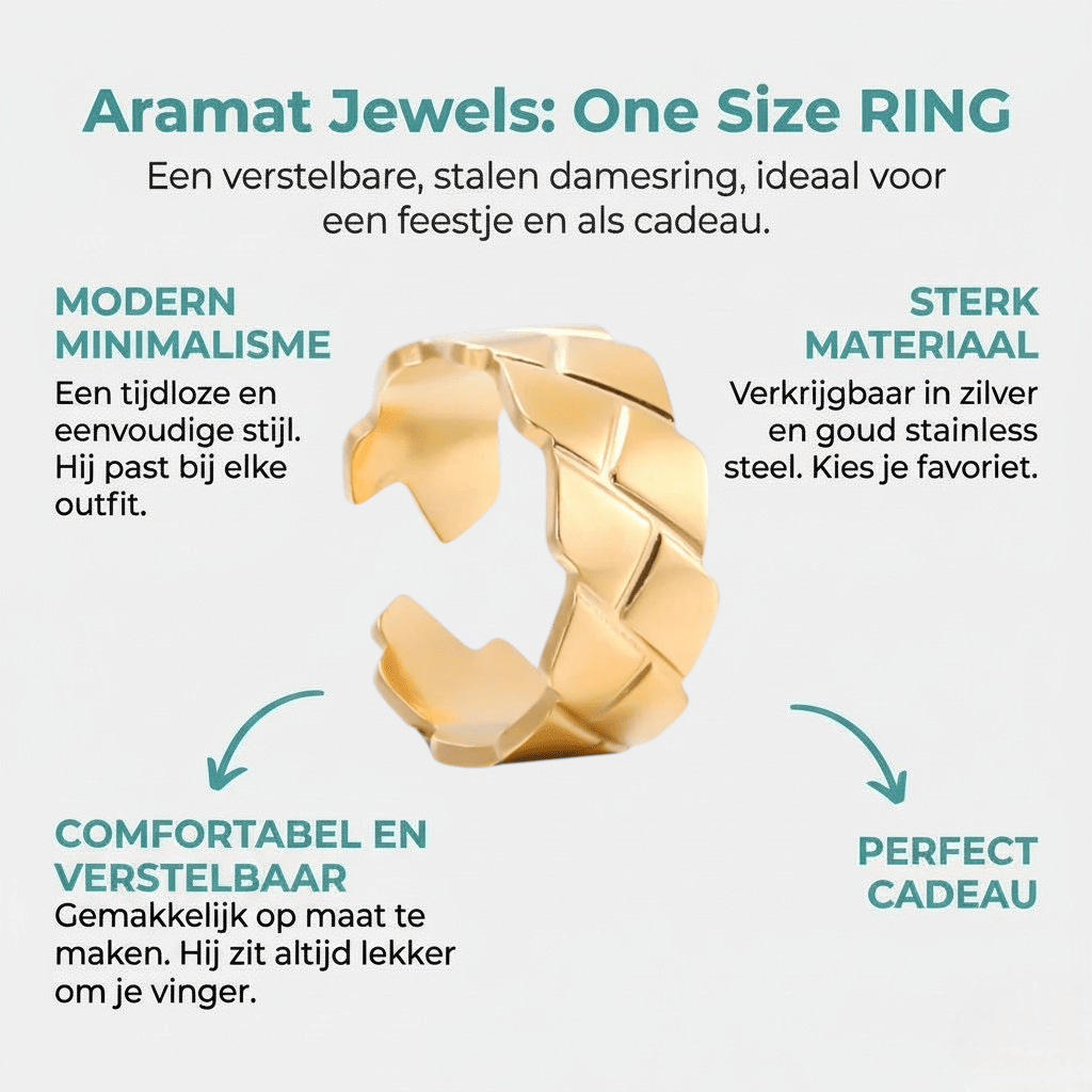 Stalen Dames - & Herenring - Verstelbaar - 9mm - RVS - Aramat Jewels - Ringen - cadeautip