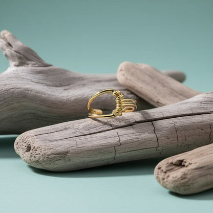 Stalen Damesring - Lusmotief - Verstelbaar - 14mm - RVS - Aramat Jewels - Ringen - cadeautip