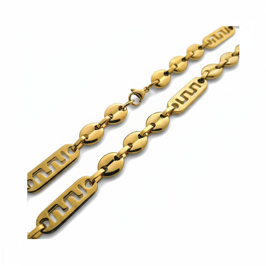 Stalen Fantasie Ketting met Grieks Motief - Aramat Jewels - Halskettingen - cadeautip