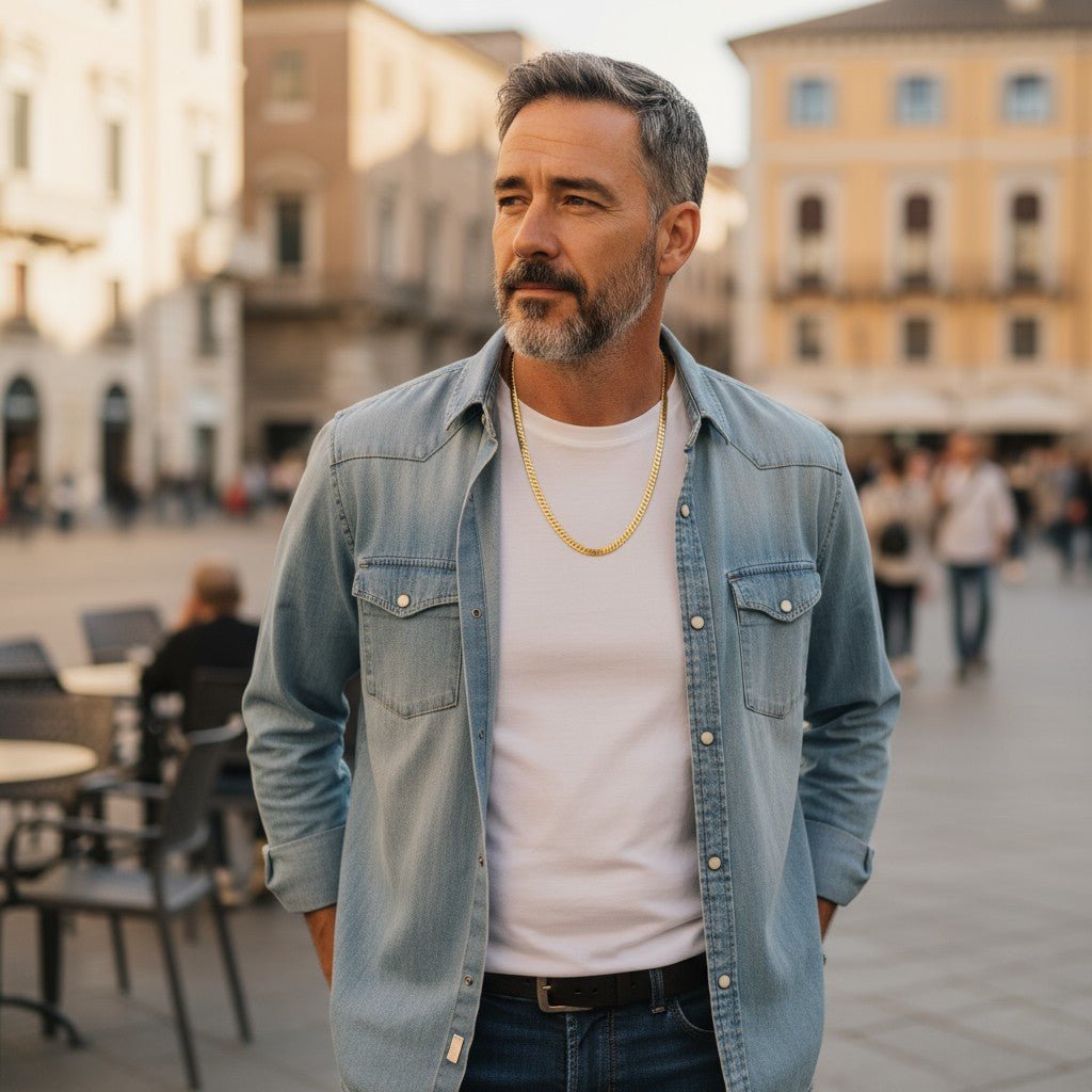 Stalen Gourmet Ketting goudkleurig staal - Aramat Jewels - Halskettingen - cadeautip