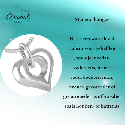 Bijou en frêne en forme de cœur avec détail ajouré – acier