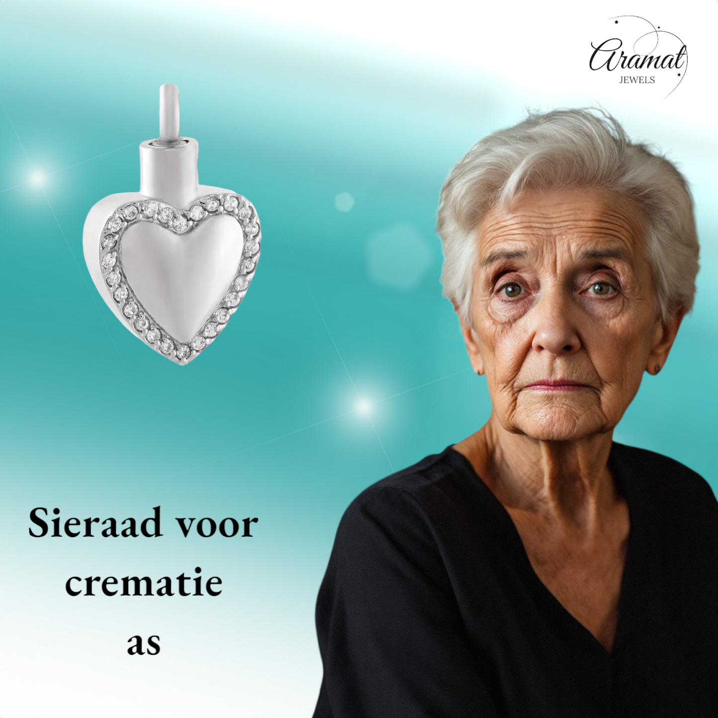Pendentif cœur avec zirconium – acier argenté