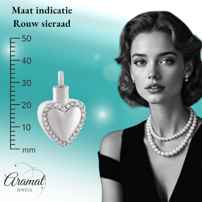 Pendentif cœur avec zirconium – acier argenté