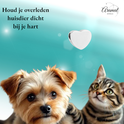 Zilverkleurige asbedel hart – roestvrij staal 13mm