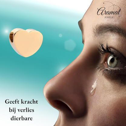 Goudkleurige asbedel hart – staal – 13mm