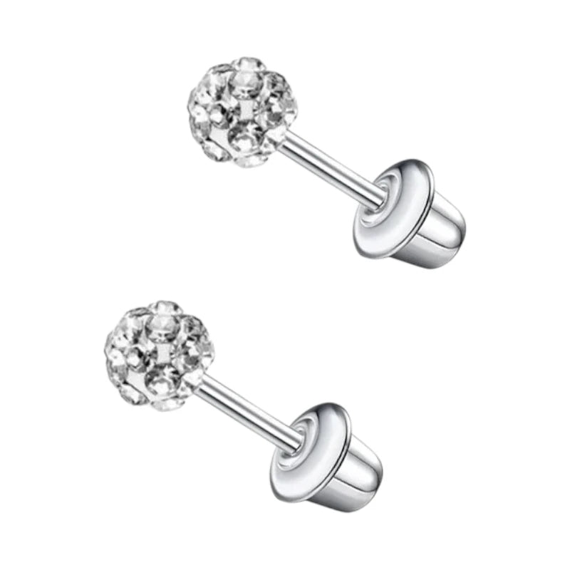 Stalen kinderoorbellen - 3,5mm kristal oorknopjes - schroefsluiting - oor6262 - 72428 - Oorbellen kopen# - 3.5mm - alles