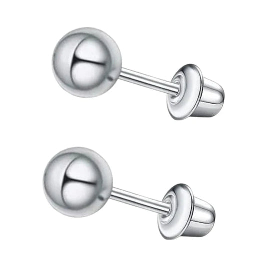 Stalen kinderoorbellen - bolletjes oorknopjes 3mm - schroefsluiting - oor6259 - 72425 - Oorbellen kopen# - 3mm - alles