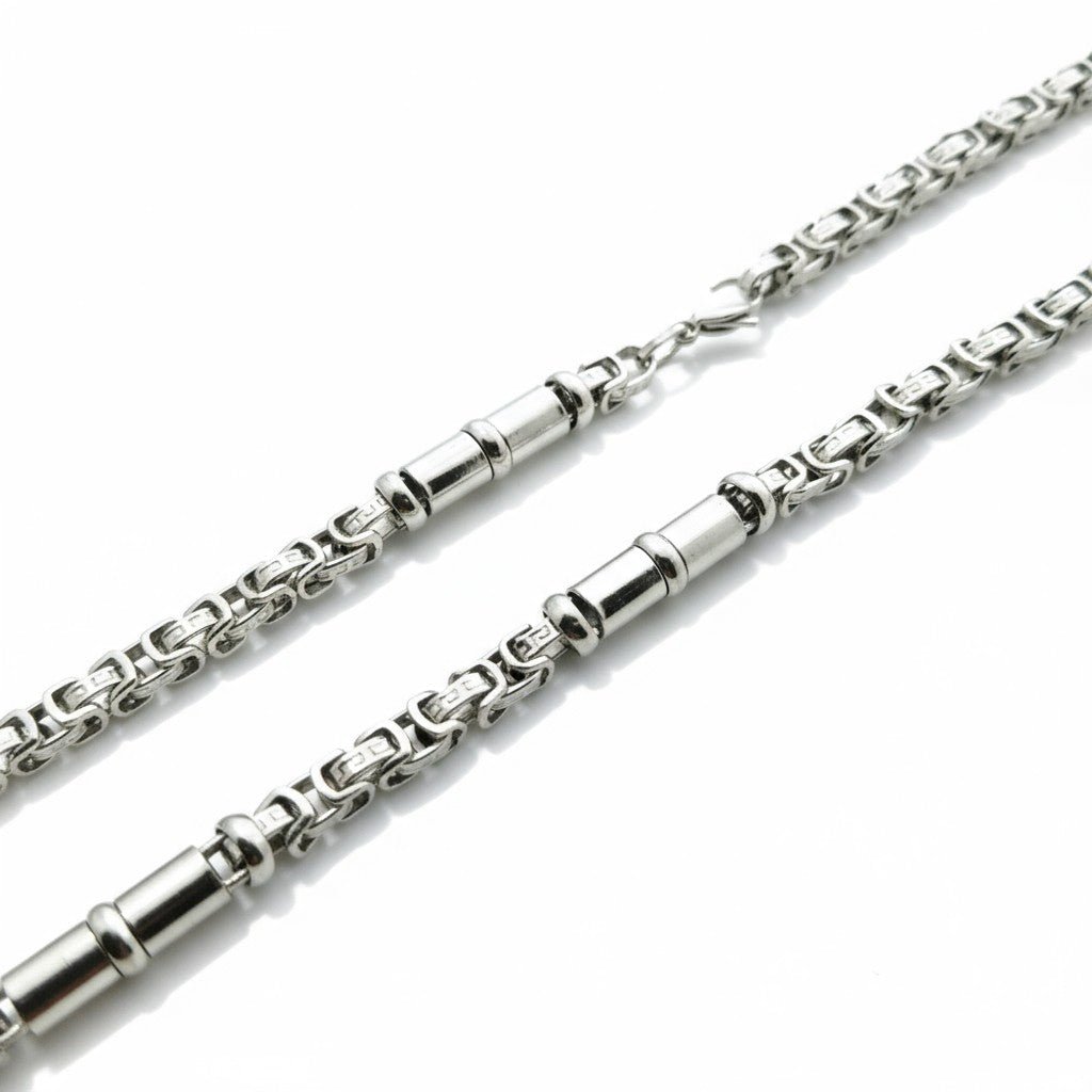 Stalen Konings Ketting met Versace Motief - Aramat Jewels - Halskettingen - cadeautip