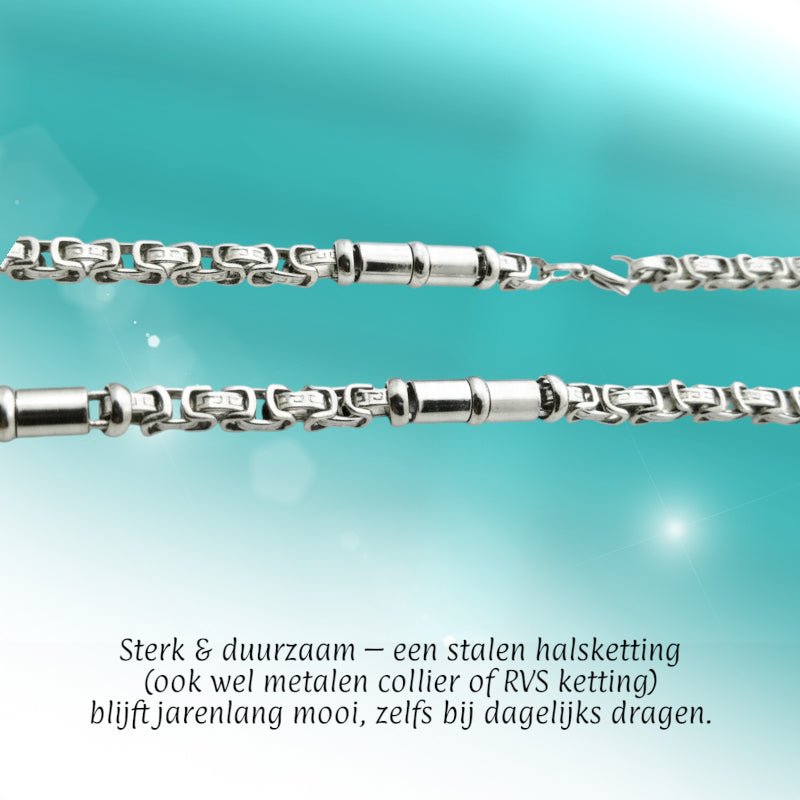 Stalen Konings Ketting met Versace Motief - Aramat Jewels - Halskettingen - cadeautip