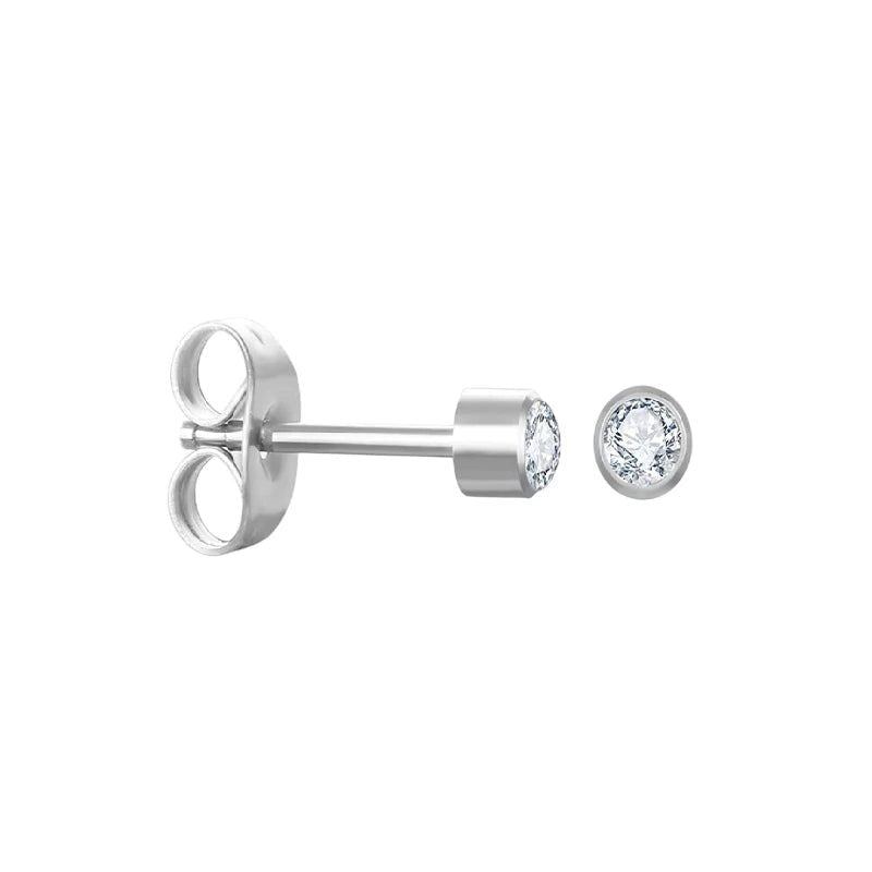 Stalen Kristallen Oorbellen - 3mm - Transparant - oor606 - XE30030 - Oorbellen kopen