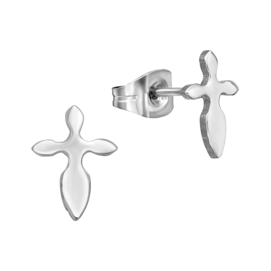 Stalen Kruisjes Oorbellen – Zilverkleur – 10x7mm - oor3472 - 11386 - Oorbellen kopen# - 10mm - alles - cadeau