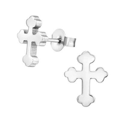 Stalen Kruisjes Oorbellen – Zilverkleur – 11x9mm - oor2748 - LJE2651 - Oorbellen kopen# - 11mm - alles - cadeau