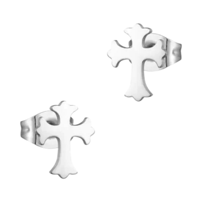 Stalen Kruisjes Oorbellen Zilverkleur 9x6mm - oor3349 - Oorbellen kopen# - 9mm - alles - cadeau