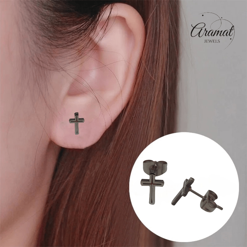 Stalen Kruisjes Oorbellen – Zilverkleurig – 10x6mm - oor3317 - Oorbellen kopen# - 10mm - alles - cadeau