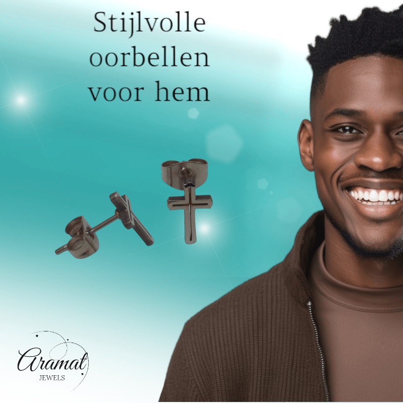 Stalen Kruisjes Oorbellen – Zilverkleurig – 10x6mm - oor3317 - Oorbellen kopen# - 10mm - alles - cadeau