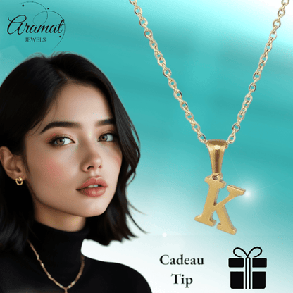 Stalen Letter Ketting goudkleur - Aramat Jewels - Halskettingen - cadeautip