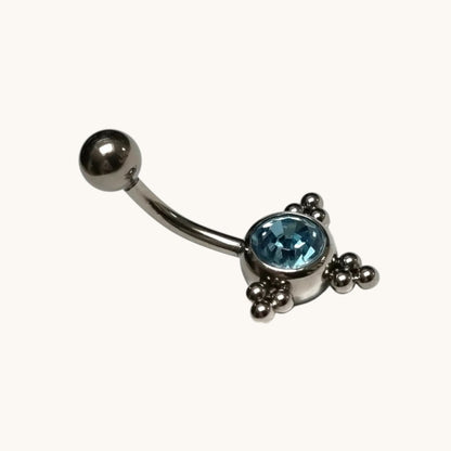 Stalen Navelpiercing Eline Aqua Blauw