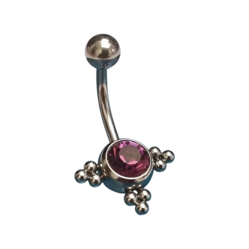 Stalen Navelpiercing Eline Paars Zirkonia