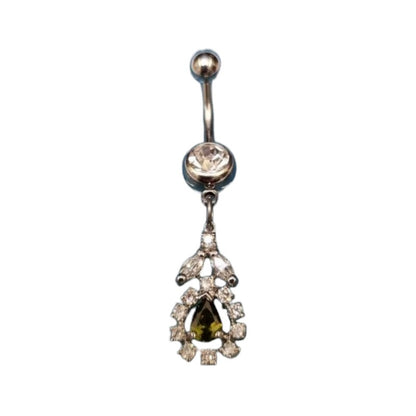 Stalen Navelpiercing met Zirkonia Hanger