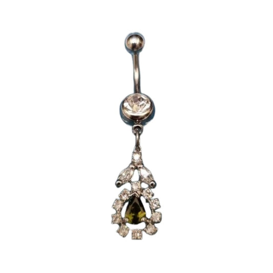 Stalen Navelpiercing met Zirkonia Hanger