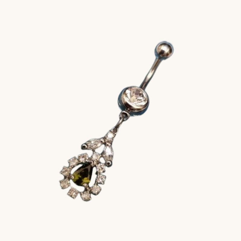 Stalen Navelpiercing met Zirkonia Hanger