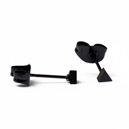 Stalen Oorbellen Driehoek Zwart – 3mm - Aramat Jewels - Oorbellen - cadeautip