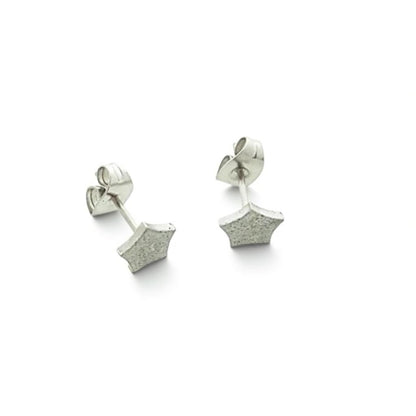 Stalen Oorbellen vijfhoek 7mm - Geometrisch Design - Aramat Jewels - Oorbellen - cadeautip