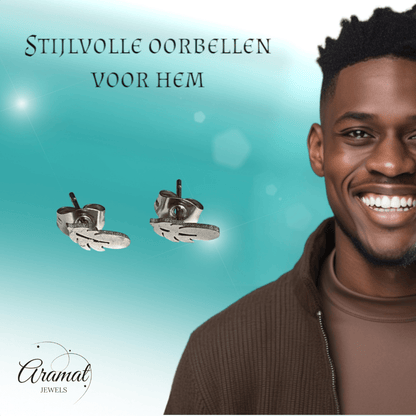Stalen Oorstekers Veertjes Zilverkleur – 9x3mm - Aramat Jewels - Oorbellen - cadeautip