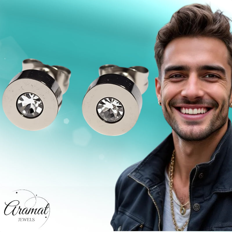 Oorbellen – RVS Transparant Kristal Zilverkleurig (7mm)