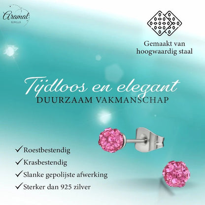 Stalen Shamballa Oorbellen - 4,5mm - oor2443 - 31879 - Oorbellen kopen# - 4.5mm - alles - blauw